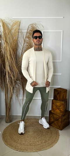 cardigan suede masculino - areia - comprar online