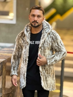cardigan casaco de pele - animal print
