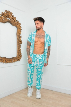 Conjunto unissex camisa + calca jogger estampado acqua