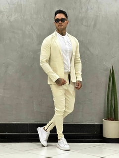 conjunto masculino blazer e calça off
