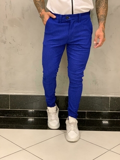calça masculina slim risca de giz bengeline exalt na internet