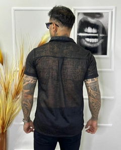 camisa transparencia alto luxo - preta na internet