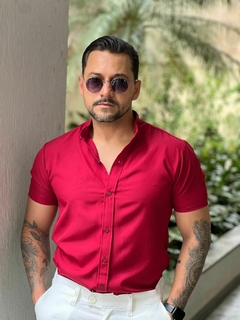 camisa lisa gola padre com elastano exaut na internet