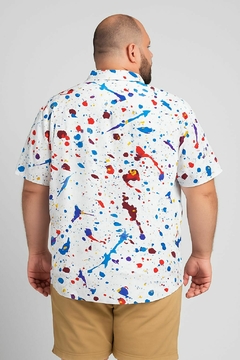 camisa estampada masculina plus size - loja online