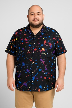 camisa estampada masculina plus size - comprar online