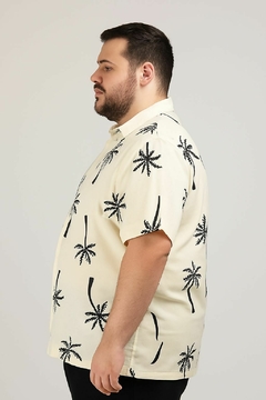 camisa estampada masculina plus size - coqueiro