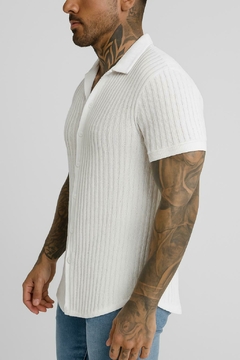 camisa slimfit malha tricô - kreta na internet