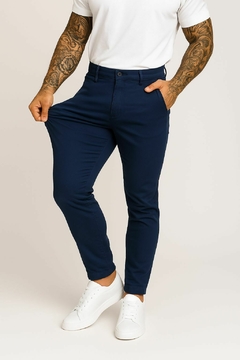 kit 2 calça alfaiataria slimfit exclusiva preta e azul marinho - store95
