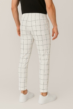 calça xadrez slim fit masculina