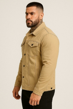 Jaqueta masculina sarja slim fit - bege na internet