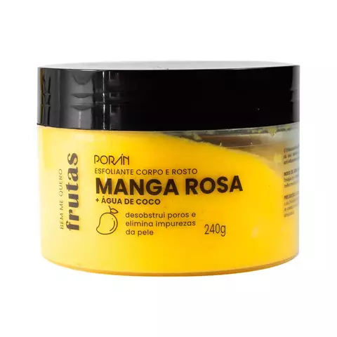 Esfoliante manga rosa + água de coco corpo e rosto 240g Porán
