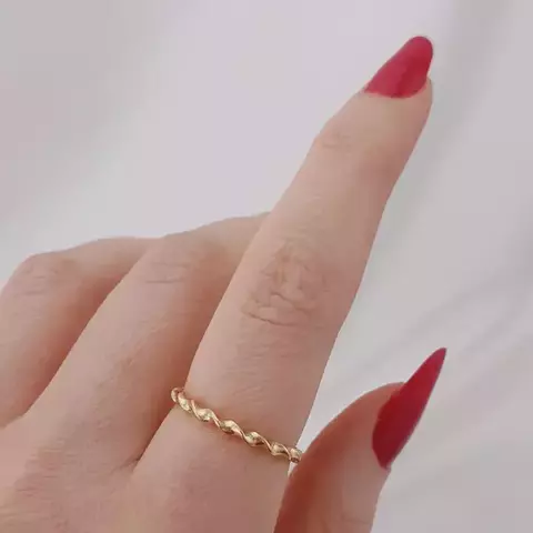 Anel regulável torcido folheado - Dourado