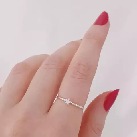 Anel estrela aro 20 folheado - Prata 1000