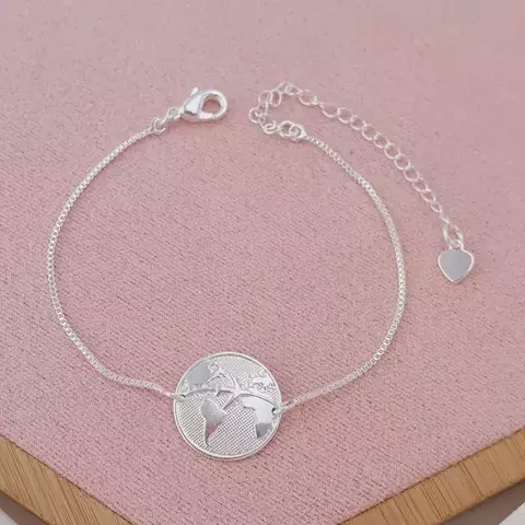 Pulseira mundo folheado - Prata 1000