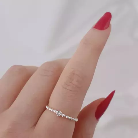 Anel zircônia aro 21 folheado - Prata 1000