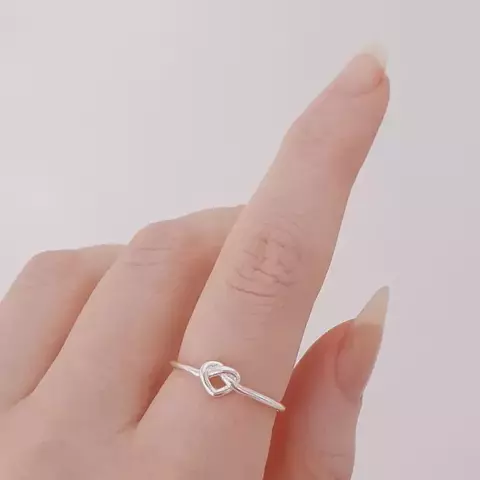 Anel regulável coração folheado - Prata 1000
