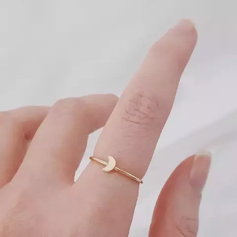 Anel fio lua folheado - Dourado