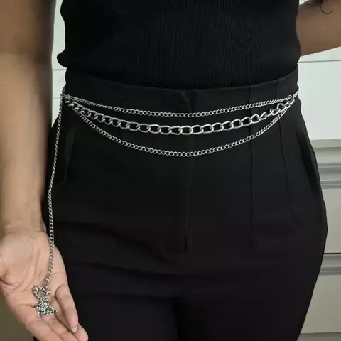 Cinto de corrente SLIM 3 correntes prata