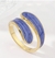 Anel Esmaltado Azul Aço Inox Ouro 18k