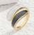 Anel Esmaltado Duo Aço Inox Ouro 18k