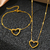 Conjunto Colar e Pulseira Coração Aço Inox Ouro 18k - comprar online