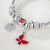 Pulseira/Bracelete Ajustável Berloques Borboleta Aço Inox - comprar online