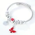 Pulseira/Bracelete Ajustável Berloques Borboleta Aço Inox