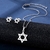 Conjunto Colar e Brincos Estrela de Davi Aço Inox