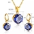 Conjunto Colar e Brincos Zirconia Aço Inox Ouro 18k - Kharmiê Acessórios em Aço 