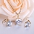 Conjunto Colar e Brincos Zirconia Aço Inox Ouro 18k