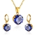 Conjunto Colar e Brincos Zirconia Aço Inox Ouro 18k - comprar online