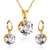 Imagem do Conjunto Colar e Brincos Zirconia Aço Inox Ouro 18k