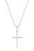 Colar de prata 925 com pingente de cruz minimalista, modelo Blessed, ideal para uso masculino.