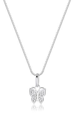 Colar de Prata Butterfly Cravejado Mini