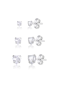 Brinco de Prata Ponto de Luz Coração