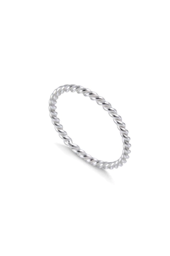 Anel de prata 925 falange com design torcido, joia delicada e minimalista.