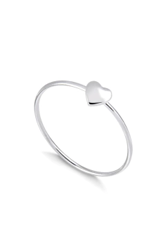 Anel de Prata Elements Heart com design de coração liso em Prata 925.