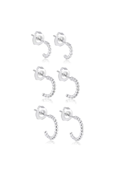 Brinco de Prata Argolinha Bolinhas