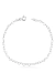 Pulseira de prata 925 com elos em formato de coração, design delicado e acabamento liso.