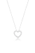 Colar de prata 925 com pingente de coração cravejado com zircônias, modelo Love, sobre fundo branco.