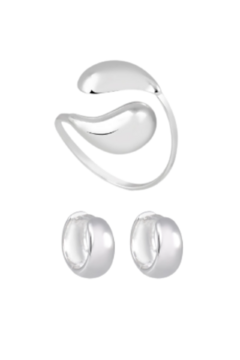 Anel Drop Organic & Brinco Argola Lisa - comprar online