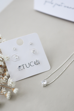 Colar Ponto de Luz & Brinco Ponto de Luz Trio - STUCCI | Acessórios em Prata 925
