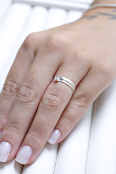 Aliança Minimalista Aurora 2MM de Namoro - PRATA 950