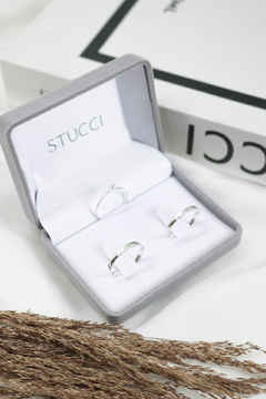 Par de Alianças Aurora 2MM de Namoro + Anel Brinde - STUCCI | Acessórios em Prata 925