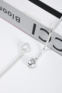 Pulseira Berloque Coração Cravejado