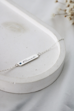 PULSEIRA DE PRATA PERSONALIZADA BABY PLAQUINHA PONTO DE LUZ - loja online