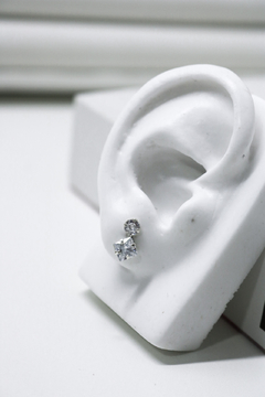 Brinco Charm Duplo Quadrado 5mm - STUCCI | Acessórios em Prata 925