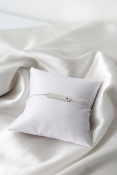 PULSEIRA ENGRAVING BABY PLAQUINHA PONTO DE LUZ - STUCCI | Acessórios em Prata 925