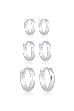 Brinco de Prata Argolinha Click