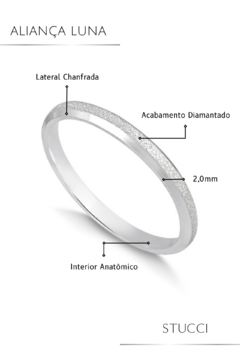 Aliança Minimalista Luna 2MM de Namoro - PRATA 950 - STUCCI | Acessórios em Prata 925
